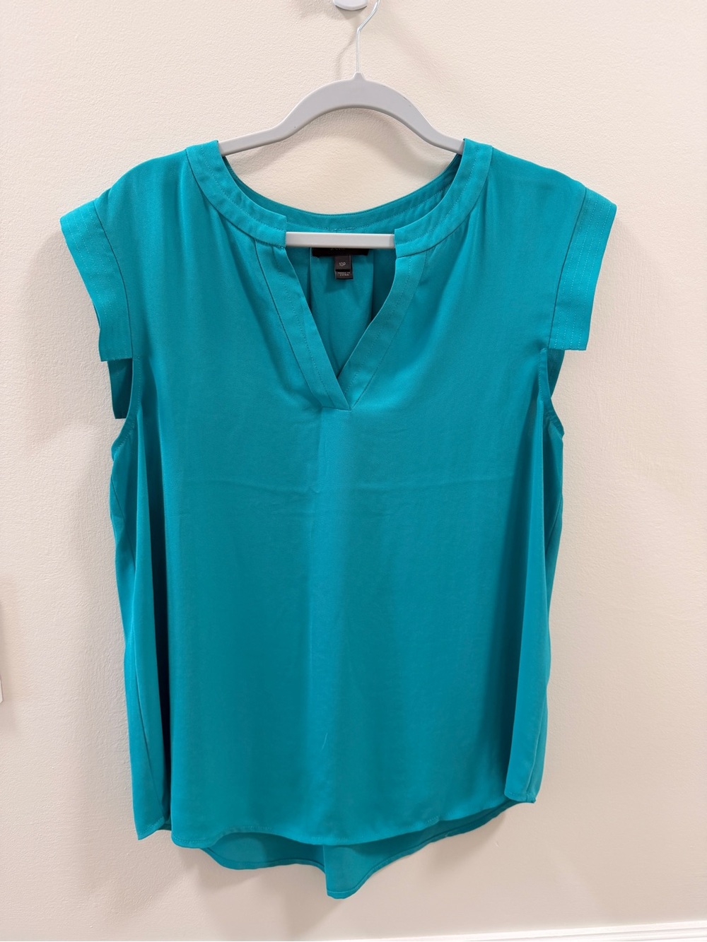 J. Crew Split-Neck Cap Sleeve Top